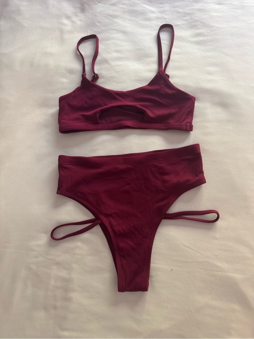 CXIX Pole wear Dance Top S and Bottoms M Outfit Burgundy Raree Hills Set